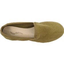 Haki Keten Kumaş Barefoot Slipper