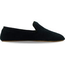 Siyah Keten Kumaş Barefoot Slipper