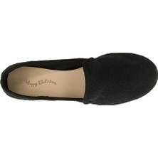 Siyah Keten Kumaş Barefoot Slipper
