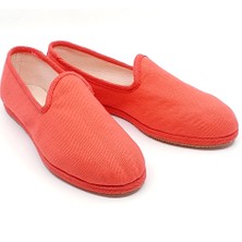 Mercan Rengi Koton Kumaş Barefoot Slipper
