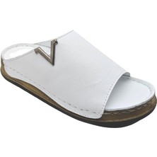 Napa - 308 | Kadın Hakiki Deri Yumuşak Terlik - Beyaz - 37