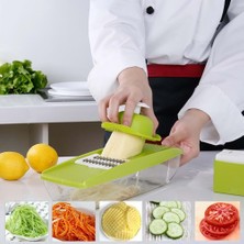 5 Başlıklı Hazneli Kaymaz Rende Jülyen Kesici Patates  Havuç Rendesi (483483)