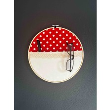 🌿"kasnakta Nostalji"-Cepli Kumaş El Yapımı Duvar Süsü (27 cm Ahşap Kasnak)