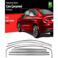 Egea Sedan Cam Çıta Çerçevesi Komple Set Krom Nikelaj 8 Parça 2017 2018 2019 2020 2021 2022 2023 2024 2025