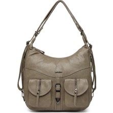 Yıkama Deri Hem Sırt Hem Omuz Kadın Çantası 21-K Barcelona 1936