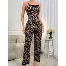 Equri Kadın Ip Askılı Yakası Dantelli Bluz ve Pijama Sandy Ikili Takım