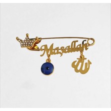 Altın Kaplama Allah Yazılı Bebek Maşallah Nazar Iğnesi