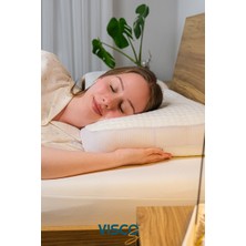 Visco Sleep Visco Yastık Ergonomik Yastık Fiore Doğal Viskon Kılıflı Yastık 65 x 40 x 14  cm