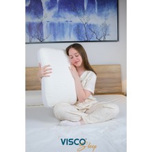 Visco Sleep Visco Yastık Ergonomik Yastık Fiore Doğal Viskon Kılıflı Yastık 65 x 40 x 14  cm