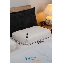 Visco Sleep Visco Yastık Ergonomik Yastık Fiore Doğal Viskon Kılıflı Yastık 65 x 40 x 14  cm
