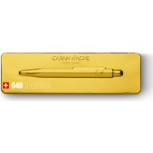 Caran Dache 849 Metal Kutulu Roller Tükenmez Kalem Goldbar 