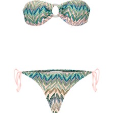 Aquella Tokalı Starplez Triko Bikini Kadınlar İçin Trend Renkli Desenli Tasarım