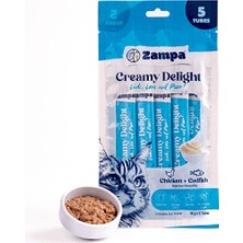 Zampa Creamy Delight Tavuklu & Morina Balıklı Kedi Krema Ödül Maması - 16G x 5