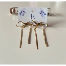 Italyan Zincir Sallantılı Gold Renk Fiyonk Model Küpe – Zarif, Modern ve Paslanmaz Çelik