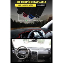 Vaz Lada 110 Vega (1995-2007) 3D Torpido Koruma Kılıfı - Ön Göğüs Kaplama - Kırmızı Şerit