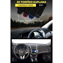 Chevrolet Cruze (2012+) 3D Torpido Koruma Kılıfı - Ön Göğüs Kaplama - Siyah Şerit