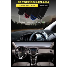 Chevrolet Cruze (2008-2011) 3D Torpido Koruma Kılıfı - Ön Göğüs Kaplama - Gri Şerit