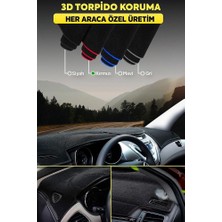 Fıat Doblo (2010-2014) 3D Torpido Kılıfı Panel Koruyucu Göğüs Kaplama - Kırmızı Şerit