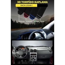 Dacıa Logan 1 3D Torpido Koruma Kılıfı - Ön Göğüs Kaplama - Mavi Şerit