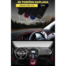 Nıssan Juke YF15 (2010 ) 3D Torpido Koruma Kılıfı - Ön Göğüs Kaplama - Kırmızı Şerit