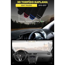 Seat Toledo (2013-2017) 3D Torpido Koruma Kılıfı - Ön Göğüs Kaplama - Gri Şerit