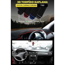 Toyota Carina / Corona T190 3D Torpido Koruma Kılıfı - Ön Göğüs Kaplama - Kırmızı Şerit