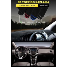 Chevrolet Cruze (2008-2011) 3D Torpido Koruma Kılıfı - Ön Göğüs Kaplama - Siyah Şerit