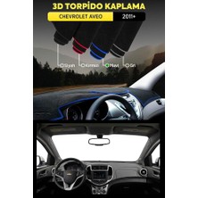 Chevrolet Aveo (2011+) 3D Torpido Koruma Kılıfı - Ön Göğüs Kaplama - Mavi Şerit