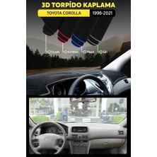 Toyota Corolla (1998-2001) 3D Torpido Koruma Kılıfı - Ön Göğüs Kaplama - Gri Şerit