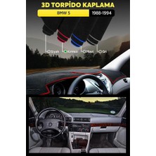 Bmw 5 (1988-1994) 3D Torpido Koruma Kılıfı - Ön Göğüs Kaplama - Kırmızı Şerit