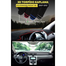 Volkswagen Passat B6 / cc (2007-2012) 3D Torpido Koruma Kılıfı - Ön Göğüs Kaplama - Kırmızı Şerit