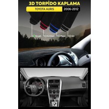 Toyota Auris (2006-2012) 3D Torpido Koruma Kılıfı - Ön Göğüs Kaplama - Siyah Şerit