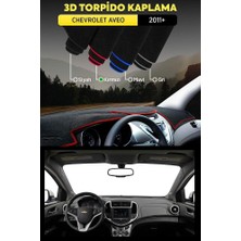 Chevrolet Aveo (2011+) 3D Torpido Koruma Kılıfı - Ön Göğüs Kaplama - Kırmızı Şerit