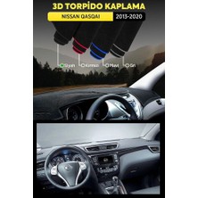 Nıssan Qasqaı (2013-2020) 3D Torpido Koruma Kılıfı - Ön Göğüs Kaplama - Siyah Şerit