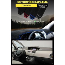 Citroen C4 Grand Picasso 3D Torpido Koruma Kılıfı - Ön Göğüs Kaplama - Mavi Şerit