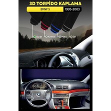 Bmw 5 (1995-2003) 3D Torpido Koruma Kılıfı - Ön Göğüs Kaplama - Siyah Şerit