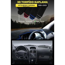 Mıtsubıshı Carısma Ekranlı (1995-2005) Uyumlu 3D Torpido Koruma Kılıfı - Mavi Şerit