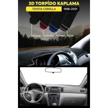 Toyota Corolla (2000-2006) 3D Torpido Koruma Kılıfı - Ön Göğüs Kaplama - Gri Şerit