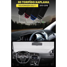 Volkswagen Golf 7 (2013-2018) 3D Torpido Koruma Kılıfı - Ön Göğüs Kaplama - Gri Şerit