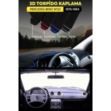 Mercedes - Benz W123 (1976-1984) 3D Torpido Koruma Kılıfı - Ön Göğüs Kaplama - Mavi Şerit