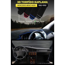 Mercedes - Benz W201 (1982-1992) 3D Torpido Koruma Kılıfı - Ön Göğüs Kaplama - Mavi Şerit