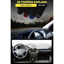 Opel Astra F (1991-1997) 3D Torpido Koruma Kılıfı - Ön Göğüs Kaplama - Mavi Şerit