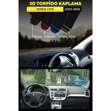 Honda Cıvıc (2003-2005) 3D Torpido Koruma Kılıfı - Ön Göğüs Panel Kaplama - Mavi Şerit