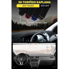 Seat Toledo (2013-2017) 3D Torpido Koruma Kılıfı - Ön Göğüs Kaplama - Siyah Şerit