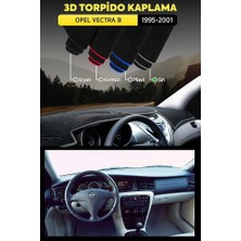 Opel Vectra B (1995-2001) 3D Torpido Koruma Kılıfı - Ön Göğüs Kaplama - Gri Şerit
