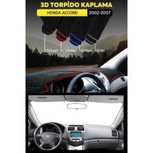 Honda Accord (2002-2007) 3D Torpido Koruma Kılıfı - Ön Göğüs Panel Kaplama - Kırmızı Şerit