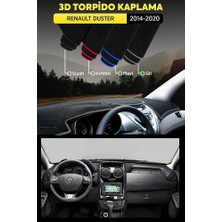 Renault Duster (2014-2020) 3D Torpido Koruma Kılıfı - Ön Göğüs Kaplama - Gri Şerit