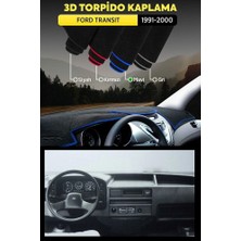 Ford Transıt (1991-2000) 3D Torpido Kılıfı Panel Koruyucu Göğüs Kaplama - Mavi Şerit