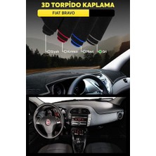 Fiat Bravo 3D Torpido Kılıfı Panel Koruyucu Göğüs Kaplama - Gri Şerit