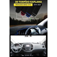 Mercedes - Benz Vıto (2014-2021) 3D Torpido Koruma Kılıfı - Ön Göğüs Kaplama - Mavi Şerit